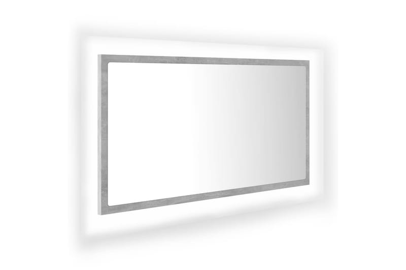 Baderomsspeil LED 80x8,5x37 cm sponplate betonggrå - Grå - Speil - Baderomsspeil