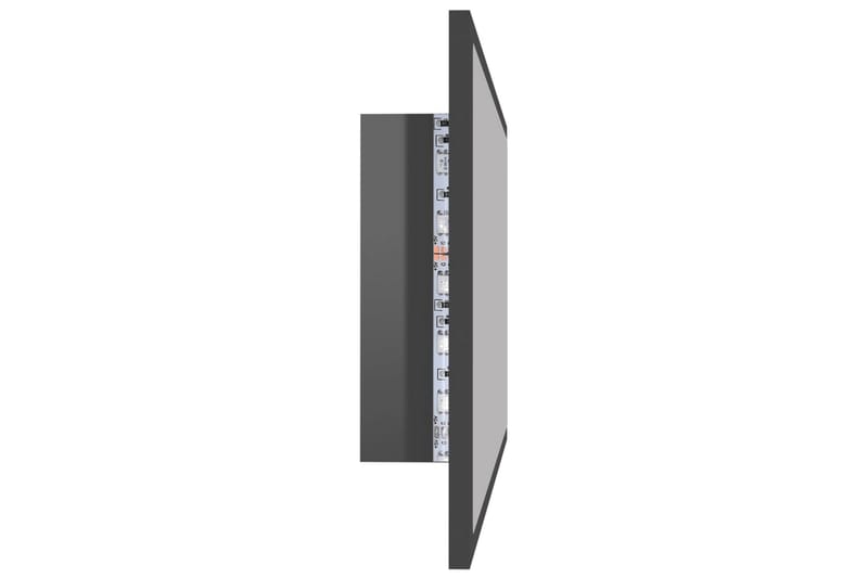 Baderomsspeil LED 80x8,5x37 cm sponplate høyglans grå - Grå - Speil - Baderomsspeil