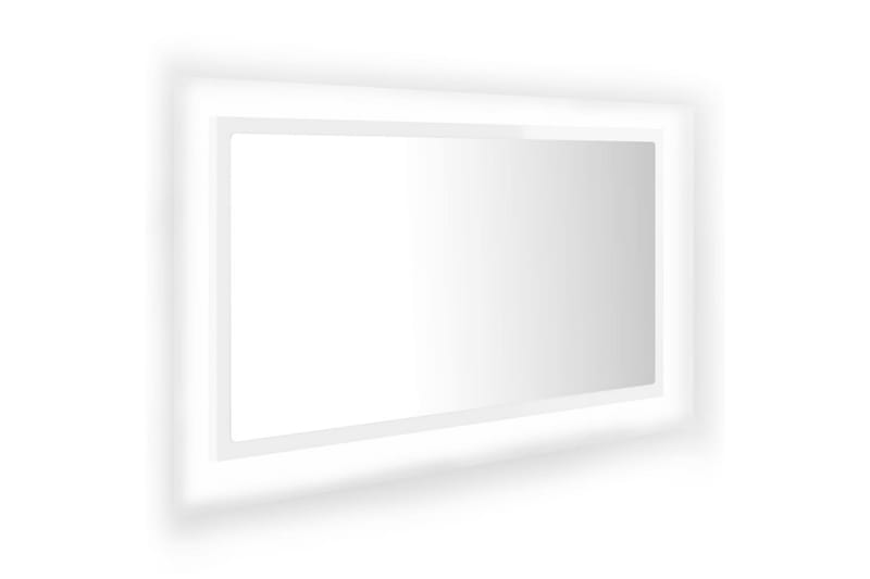 Baderomsspeil LED 80x8,5x37 cm sponplate høyglans hvit - Hvit - Baderomsspeil - Speil