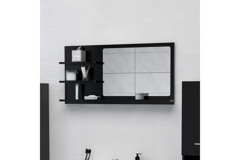 Baderomsspeil svart 90x10,5x45 cm sponplate - Svart - Speil - Baderomsspeil