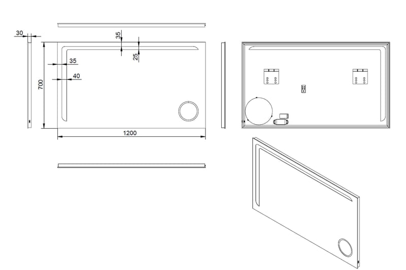 Basketorp Speil 120x70 cm - Sølv - Interiør - Baderomsinnredning - Baderomsspeil