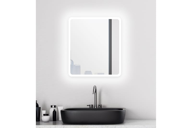 Dalkarl Speil 40x45 cm - Baderomsspeil med belysning - Baderomsspeil - Speil