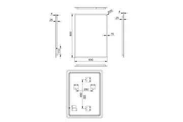 Dalkarl Speil 80x60 cm - Sølv - Interiør - Baderomsinnredning - Baderomsspeil