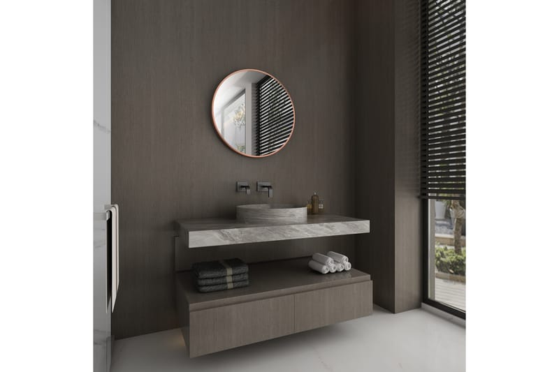 Digerberget Speil 60 cm Rund - Kobber - Interiør - Baderomsinnredning - Baderomsspeil