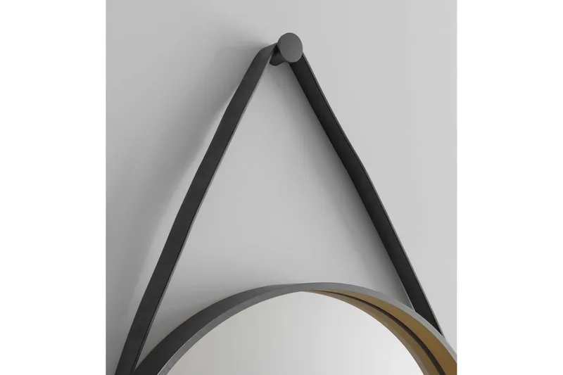 Djupqvior Speil 55 cm Rund - Svart/Gull - Interiør - Baderomsinnredning - Baderomsspeil