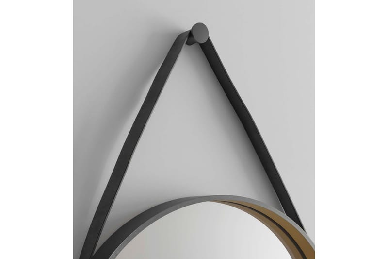 Djupqvior Speil 55 cm Rund - Svart/Gull - Interiør - Baderomsinnredning - Baderomsspeil