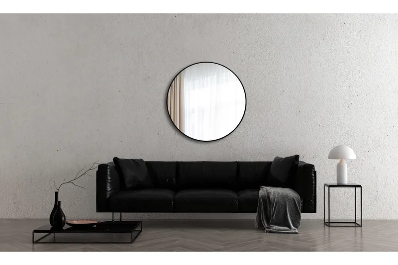 Gottsätter Speil 100 cm Rundt - Svart - Interiør - Baderomsinnredning - Baderomsspeil