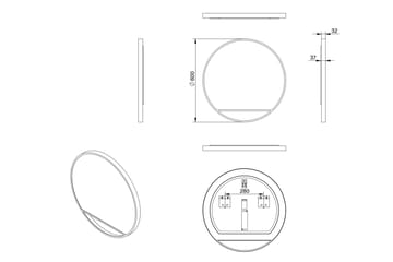 Gottsätter Speil 60 cm Rundt - Svart - Interiør - Baderomsinnredning - Baderomsspeil