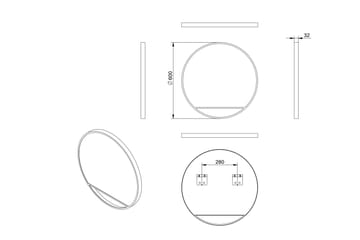 Gottsätter Speil 60 cm Rundt - Svart - Interiør - Baderomsinnredning - Baderomsspeil