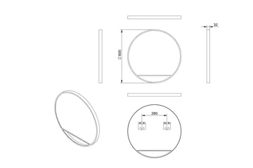 Gottsätter Speil 60 cm Rundt - Svart - Interiør - Baderomsinnredning - Baderomsspeil