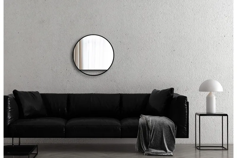 Gottsätter Speil 60 cm Rundt - Svart - Interiør - Baderomsinnredning - Baderomsspeil