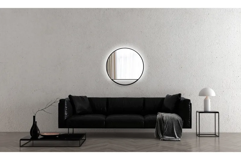 Gottsätter Speil 80 cm Rundt - Svart - Interiør - Baderomsinnredning - Baderomsspeil
