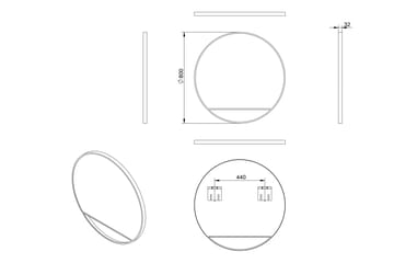 Gottsätter Speil 80 cm Rundt - Svart - Interiør - Baderomsinnredning - Baderomsspeil
