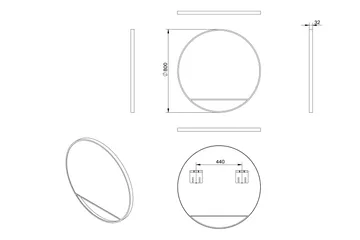 Gottsätter Speil 80 cm Rundt - Svart - Interiør - Baderomsinnredning - Baderomsspeil