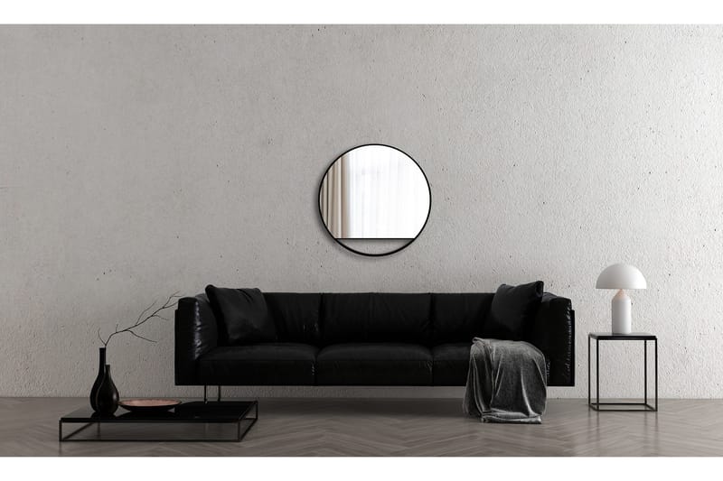 Gottsätter Speil 80 cm Rundt - Svart - Interiør - Baderomsinnredning - Baderomsspeil