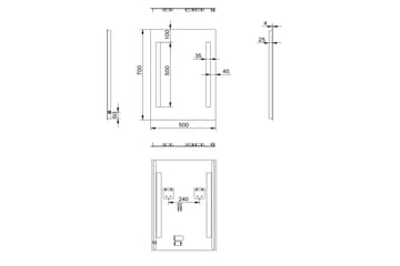Jordberga Baderomsspeil 70 cm LED-Lys - Interiør - Baderomsinnredning - Baderomsspeil