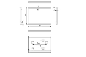 Knutby Baderomsspeil 60 cm LED-Lys - Svart - Interiør - Baderomsinnredning - Baderomsspeil