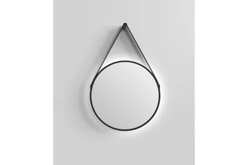 Knutby Speil 50 cm Rund LED-Lys - Svart - Interiør - Baderomsinnredning - Baderomsspeil