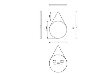 Knutby Speil 50 cm Rund - Svart - Interiør - Baderomsinnredning - Baderomsspeil