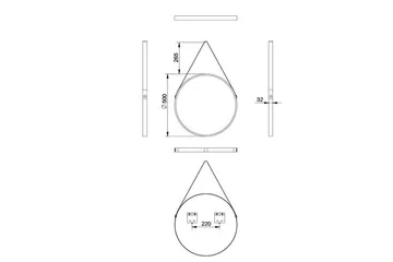 Knutby Speil 50 cm Rund - Svart - Interiør - Baderomsinnredning - Baderomsspeil