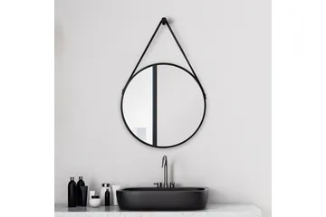 Knutby Speil 50 cm Rund - Svart - Interiør - Baderomsinnredning - Baderomsspeil