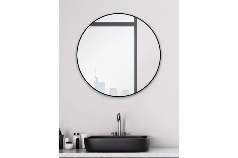 Knutby Veggspeil 60 cm - Svart - Interiør - Baderomsinnredning - Baderomsspeil
