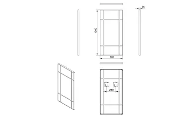 Lannabruk Speil 60x120 cm - Svart - Interiør - Baderomsinnredning - Baderomsspeil