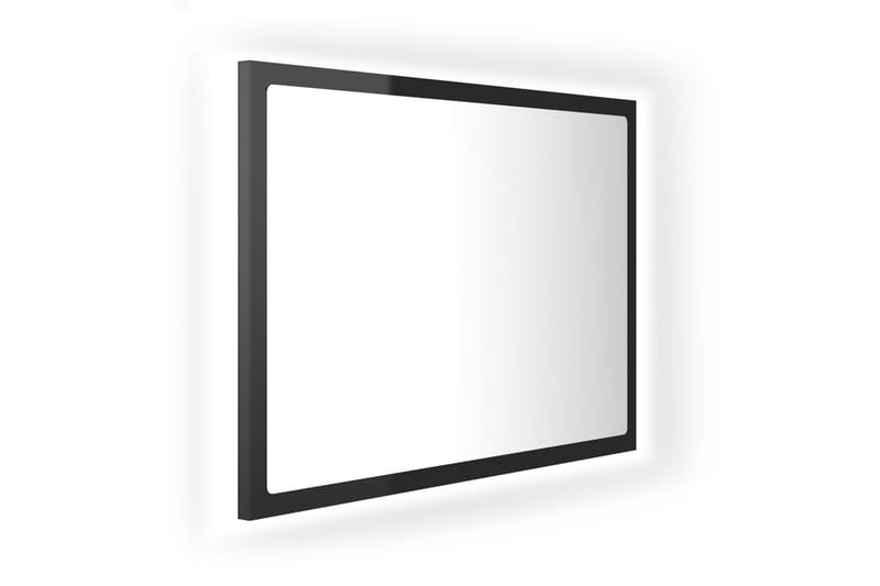 LED Baderomsspeil 60x8,5x37 cm sponplate høyglans svart - Svart - Speil - Baderomsspeil