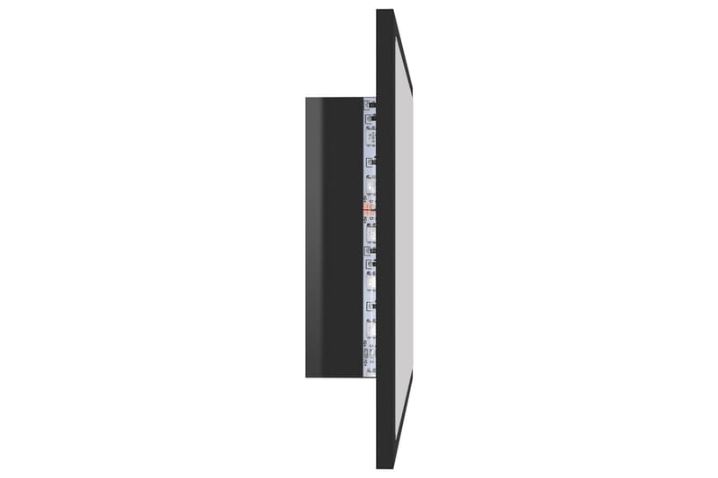 LED Baderomsspeil 60x8,5x37 cm sponplate høyglans svart - Svart - Speil - Baderomsspeil