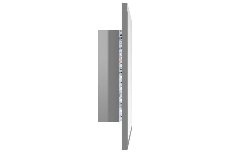 LED Baderomsspeil høyglans grå 40x8,5x37 cm sponplate - Grå - Speil - Baderomsspeil