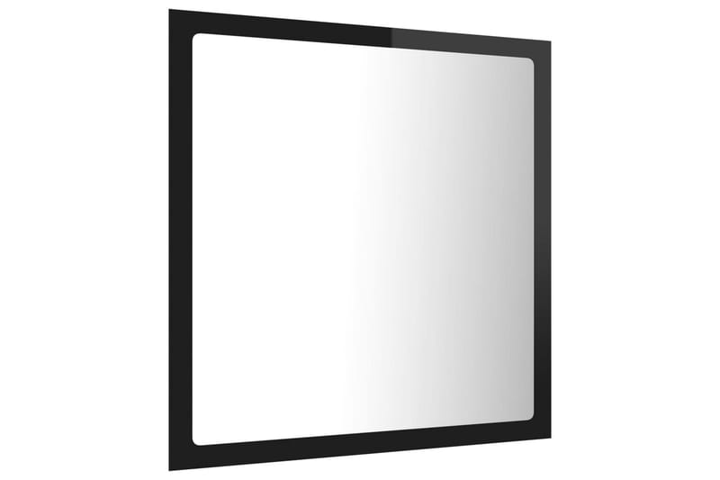 LED Baderomsspeil høyglans svart 40x8,5x37 cm sponplate - Svart - Speil - Baderomsspeil