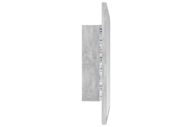 LED Badespeil 40x8,5x37 cm sponplate betonggrå - Grå - Speil - Baderomsspeil