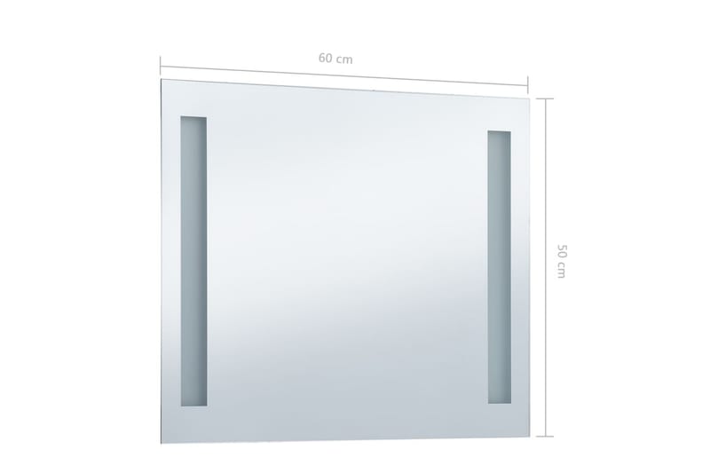 LED-veggspeil til bad 60x50 cm - Baderomsspeil med belysning - Speil - Baderomsspeil