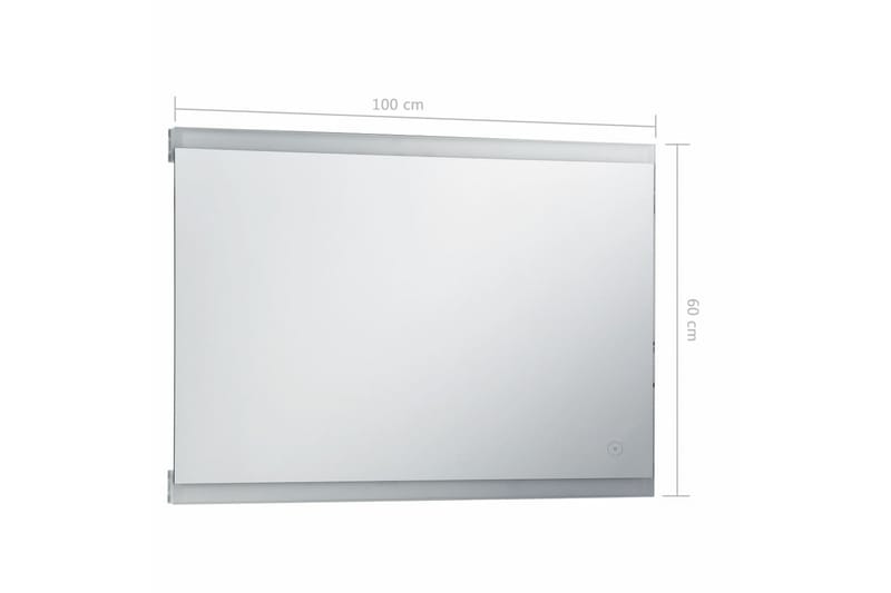 LED-veggspeil til bad med berøringssensor 100x60 cm - Baderomsspeil med belysning - Helkroppsspeil - Speil - Baderomsspeil