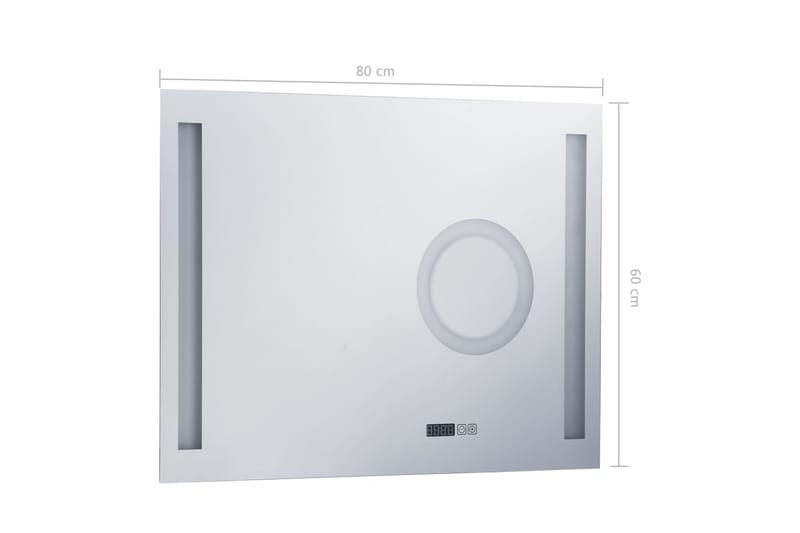 LED-veggspeil til bad med berøringssensor 80x60 cm - Baderomsspeil med belysning - Baderomsspeil - Speil
