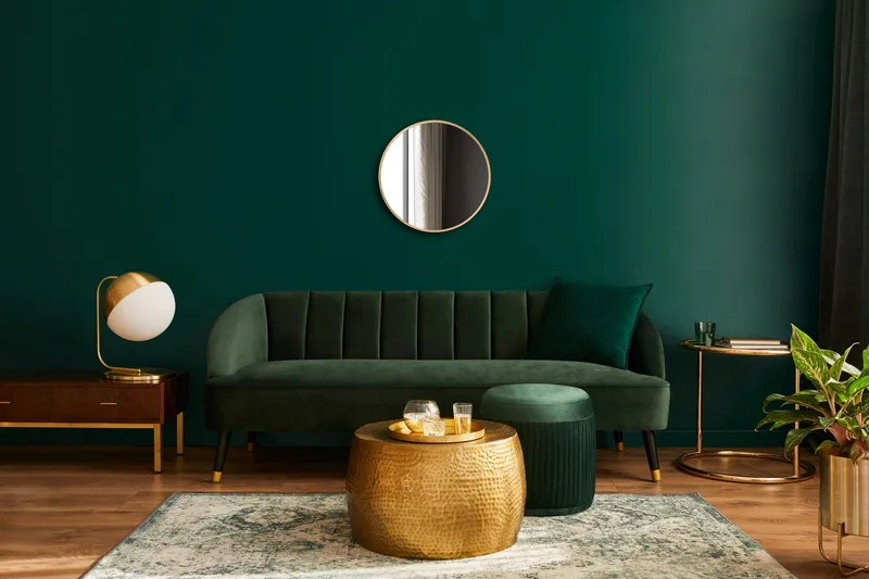 Nävesta Speil 50 cm Rundt - Gull - Interiør - Baderomsinnredning - Baderomsspeil