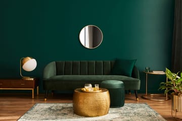 Nävesta Speil 50 cm Rundt - Gull - Interiør - Baderomsinnredning - Baderomsspeil