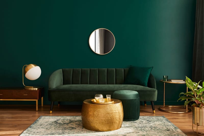 Nävesta Speil 50 cm Rundt - Gull - Interiør - Baderomsinnredning - Baderomsspeil