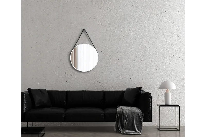 Nävesta Speil 50 cm Rundt - Hvit - Interiør - Baderomsinnredning - Baderomsspeil