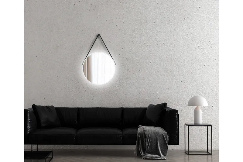 Nävesta Speil 50 cm Rundt - Hvit - Interiør - Baderomsinnredning - Baderomsspeil