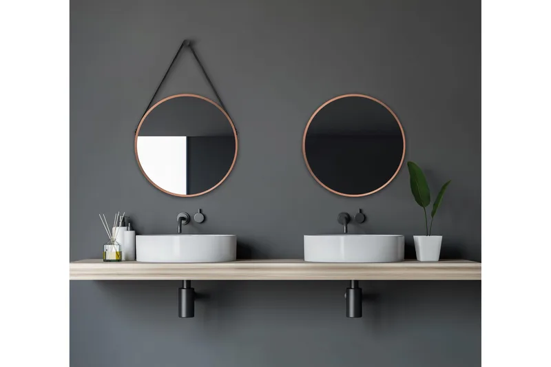 Nävesta Speil 50 cm Rundt, Kobber