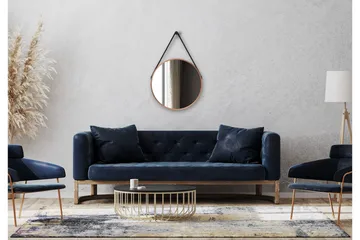 Nävesta Speil 50 cm Rundt - Kobber - Interiør - Baderomsinnredning - Baderomsspeil