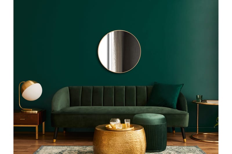 Nävesta Speil 80 cm Rundt - Gull - Interiør - Baderomsinnredning - Baderomsspeil