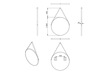 Nävesta Speil 80 cm Rundt - Hvit - Interiør - Baderomsinnredning - Baderomsspeil