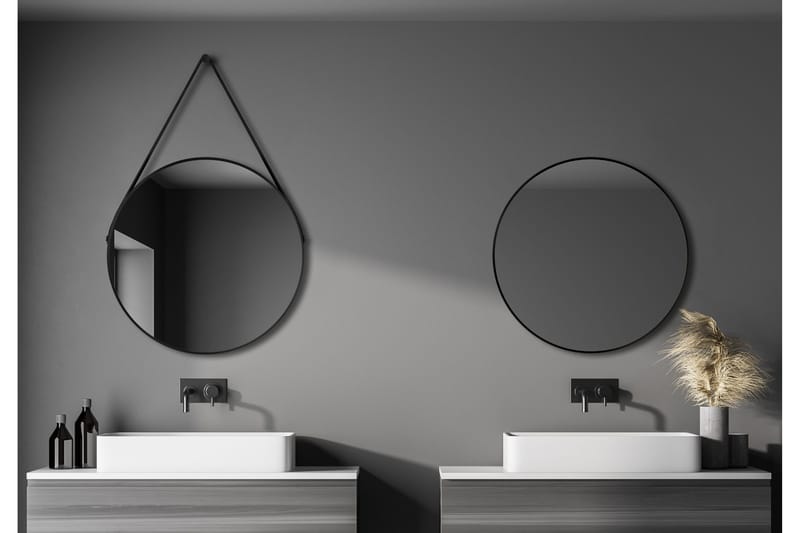 Nävesta Speil 80 cm Rundt, Svart