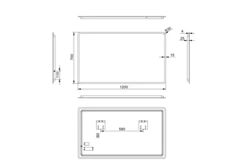 Norrbyn Baderomsspeil 70 cm LED-Lys - Interiør - Baderomsinnredning - Baderomsspeil