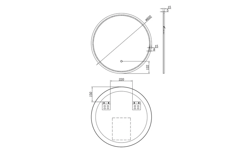 Norrbyn Veggspeil 60 cm - Interiør - Baderomsinnredning - Baderomsspeil