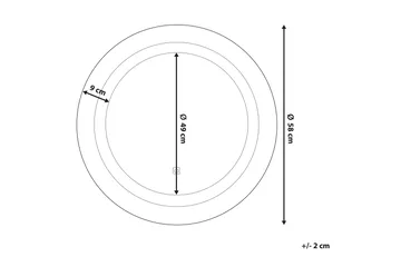 Rystal Speil LED Rund 58x58 cm - Sølv - Interiør - Baderomsinnredning - Baderomsspeil