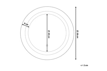 Rystal Speil LED Rund 58x58 cm - Sølv - Interiør - Baderomsinnredning - Baderomsspeil