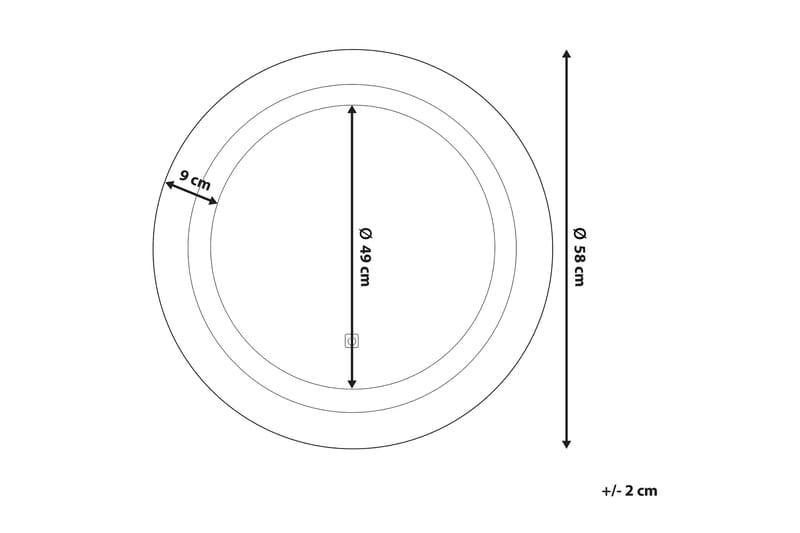Rystal Speil LED Rund 58x58 cm - Sølv - Interiør - Baderomsinnredning - Baderomsspeil